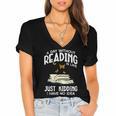 Day Without Reading Read Librarian Book Men Women Kids Women's Jersey Short Sleeve Deep V-Neck Tshirt