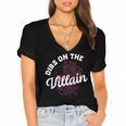 Dibs On The Villain Dark Romance Books Skeleton Morally Grey Women's Jersey Short Sleeve Deep V-Neck Tshirt