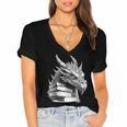 Dragon Book Women's Jersey Short Sleeve Deep V-Neck Tshirt
