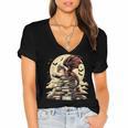 Dragon Reading a Book Dragons And Books Lover Bookworm Women's Jersey Short Sleeve Deep V-Neck Tshirt