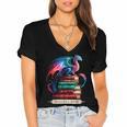 Dragons And Books Dragonworm Book Lover Reading Women's Jersey Short Sleeve Deep V-Neck Tshirt Dragons And Books Dragonworm Book Lover Reading Women's Jersey Short Sleeve Deep V-Neck Tshirt