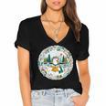 Duck Wilderness Book Reading Illustration Floral Women's Jersey Short Sleeve Deep V-Neck Tshirt Duck Wilderness Book Reading Illustration Floral Women's Jersey Short Sleeve Deep V-Neck Tshirt
