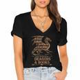 Easily Distracted By Dragons And Books Library Dragon Lover Women's Jersey Short Sleeve Deep V-Neck Tshirt