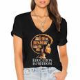 Education Is Freedom Afro Woman Book Illustration Women's Jersey Short Sleeve Deep V-Neck Tshirt Education Is Freedom Afro Woman Book Illustration Women's Jersey Short Sleeve Deep V-Neck Tshirt