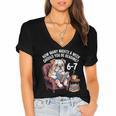 English Bulldog Dog Reading Book 67 Six Seven Meme Women's Jersey Short Sleeve Deep V-Neck Tshirt English Bulldog Dog Reading Book 67 Six Seven Meme Women's Jersey Short Sleeve Deep V-Neck Tshirt