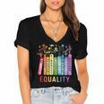 Equality Books Peace Love Compassion LGBT Gay Lesbian Pride Women's Jersey Short Sleeve Deep V-Neck Tshirt Equality Books Peace Love Compassion LGBT Gay Lesbian Pride Women's Jersey Short Sleeve Deep V-Neck Tshirt