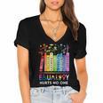 Equality Hurts No One Book Flower Rainbow Pride Month LGBTQ Women's Jersey Short Sleeve Deep V-Neck Tshirt