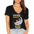 Escaped Reality Do Not Disturb Book Lover Women's Jersey Short Sleeve Deep V-Neck Tshirt