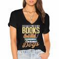 Everything I Need Is Books & Dogs Reader Book Read Reading Women's Jersey Short Sleeve Deep V-Neck Tshirt Everything I Need Is Books & Dogs Reader Book Read Reading Women's Jersey Short Sleeve Deep V-Neck Tshirt