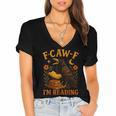 F CAW F Crow I'm Reading Book Lover Fall Women's Jersey Short Sleeve Deep V-Neck Tshirt F CAW F Crow I'm Reading Book Lover Fall Women's Jersey Short Sleeve Deep V-Neck Tshirt