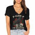 F-CAW-F I'm Reading Crow Book Lover Introvert Meme Women's Jersey Short Sleeve Deep V-Neck Tshirt F-CAW-F I'm Reading Crow Book Lover Introvert Meme Women's Jersey Short Sleeve Deep V-Neck Tshirt