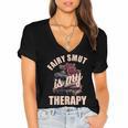 Fairy Smut Is My Therapy Romantasy Spicy Books Faerie Tales Women's Jersey Short Sleeve Deep V-Neck Tshirt Fairy Smut Is My Therapy Romantasy Spicy Books Faerie Tales Women's Jersey Short Sleeve Deep V-Neck Tshirt