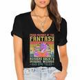 Fantasy Reader Society Reading Book Retro Bookworm Reader Women's Jersey Short Sleeve Deep V-Neck Tshirt