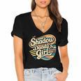 Fantasy Romantasy Book Retro Vintage Shadow Daddy Girl Women's Jersey Short Sleeve Deep V-Neck Tshirt