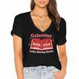 Galentine Book Club Women's Jersey Short Sleeve Deep V-Neck Tshirt Galentine Book Club Women's Jersey Short Sleeve Deep V-Neck Tshirt