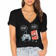 Gamer Book Lover Girl Women Bookworm Video Gaming Daughter Women's Jersey Short Sleeve Deep V-Neck Tshirt