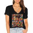 Geometric History Educated Women Reading Book Melanin Women's Jersey Short Sleeve Deep V-Neck Tshirt Geometric History Educated Women Reading Book Melanin Women's Jersey Short Sleeve Deep V-Neck Tshirt