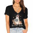 Ghost Reading Book Coquette Bow Halloween Girl Kid Teacher Women's Jersey Short Sleeve Deep V-Neck Tshirt Ghost Reading Book Coquette Bow Halloween Girl Kid Teacher Women's Jersey Short Sleeve Deep V-Neck Tshirt