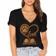 Girl Who Loves Dogs & Books Heart Dog Lover Reader Reeding Women's Jersey Short Sleeve Deep V-Neck Tshirt Girl Who Loves Dogs & Books Heart Dog Lover Reader Reeding Women's Jersey Short Sleeve Deep V-Neck Tshirt