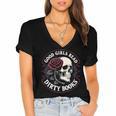 Good Girls Read Dirty Books Smut Reader Dark Romance Skull Women's Jersey Short Sleeve Deep V-Neck Tshirt Good Girls Read Dirty Books Smut Reader Dark Romance Skull Women's Jersey Short Sleeve Deep V-Neck Tshirt