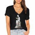 Gothic Librarian Halloween Books Tee For Teachers Women's Jersey Short Sleeve Deep V-Neck Tshirt Gothic Librarian Halloween Books Tee For Teachers Women's Jersey Short Sleeve Deep V-Neck Tshirt