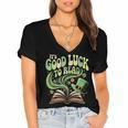 Groovy It's Good Luck To Read St Patrick's Day Book Lucky Women's Jersey Short Sleeve Deep V-Neck Tshirt