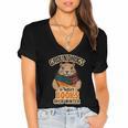 Groundhogs Prefer Books Over Winter February Women's Jersey Short Sleeve Deep V-Neck Tshirt