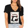 Grumpy Frog Books Music Kawaii Ink Japanese Women's Jersey Short Sleeve Deep V-Neck Tshirt Grumpy Frog Books Music Kawaii Ink Japanese Women's Jersey Short Sleeve Deep V-Neck Tshirt