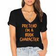 Halloween Pretend I'm Book Character Costume Lazy Adult Kids Women's Jersey Short Sleeve Deep V-Neck Tshirt Halloween Pretend I'm Book Character Costume Lazy Adult Kids Women's Jersey Short Sleeve Deep V-Neck Tshirt