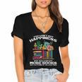 Happiness More Books Read Reading Librarian Men Women Kids Women's Jersey Short Sleeve Deep V-Neck Tshirt