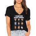 I Can Do Hard Things Children's Book Characters Women's Jersey Short Sleeve Deep V-Neck Tshirt