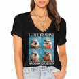 Hedgehog Love Reading And Hedgehogs Child Book Lover Women's Jersey Short Sleeve Deep V-Neck Tshirt Hedgehog Love Reading And Hedgehogs Child Book Lover Women's Jersey Short Sleeve Deep V-Neck Tshirt