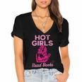Hot Girls Read Books Cute Book Reader Women Women's Jersey Short Sleeve Deep V-Neck Tshirt Hot Girls Read Books Cute Book Reader Women Women's Jersey Short Sleeve Deep V-Neck Tshirt