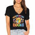HUGvyn Preppy 100 Days In The Books Teacher Reading Coffee Women's Jersey Short Sleeve Deep V-Neck Tshirt HUGvyn Preppy 100 Days In The Books Teacher Reading Coffee Women's Jersey Short Sleeve Deep V-Neck Tshirt