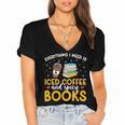 Iced Coffee And Spicy Books Iced Coffee Lover Cold Brew Women's Jersey Short Sleeve Deep V-Neck Tshirt Iced Coffee And Spicy Books Iced Coffee Lover Cold Brew Women's Jersey Short Sleeve Deep V-Neck Tshirt
