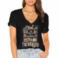 I'm With The Banned Books Reading Women's Jersey Short Sleeve Deep V-Neck Tshirt