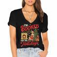 I'm Booked For The Holidays Christmas Reading Bookworm Xmas Women's Jersey Short Sleeve Deep V-Neck Tshirt I'm Booked For The Holidays Christmas Reading Bookworm Xmas Women's Jersey Short Sleeve Deep V-Neck Tshirt
