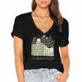 I'm Booked Tonight Cozy Floral Book Lover Graphic Women's Jersey Short Sleeve Deep V-Neck Tshirt I'm Booked Tonight Cozy Floral Book Lover Graphic Women's Jersey Short Sleeve Deep V-Neck Tshirt