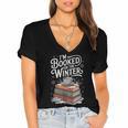 I'm Booked For The Winter Book Lover Women's Jersey Short Sleeve Deep V-Neck Tshirt