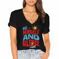 Introvert Relaxation Me Myself And Silence Summer Vacation For Men Women Women's Jersey Short Sleeve Deep V-Neck Tshirt