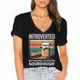 Introverted But Willing To Discuss Sourdough Vintage Baking Women's Jersey Short Sleeve Deep V-Neck Tshirt Introverted But Willing To Discuss Sourdough Vintage Baking Women's Jersey Short Sleeve Deep V-Neck Tshirt