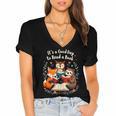 Its A Good Day To Read Book Cute Fox Sloth Owl Novel Reading Women's Jersey Short Sleeve Deep V-Neck Tshirt Its A Good Day To Read Book Cute Fox Sloth Owl Novel Reading Women's Jersey Short Sleeve Deep V-Neck Tshirt