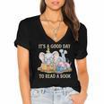 Its A Good Day To Read A Book Cute Pig & Elephant Adventure Women's Jersey Short Sleeve Deep V-Neck Tshirt Its A Good Day To Read A Book Cute Pig & Elephant Adventure Women's Jersey Short Sleeve Deep V-Neck Tshirt