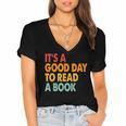 It's A Good Day To Read A Book Retro Vintage Teacher Women's Jersey Short Sleeve Deep V-Neck Tshirt It's A Good Day To Read A Book Retro Vintage Teacher Women's Jersey Short Sleeve Deep V-Neck Tshirt