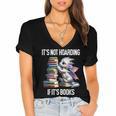 It's Not Hoarding If It's Books ShirtDragon Reading Book Women's Jersey Short Sleeve Deep V-Neck Tshirt
