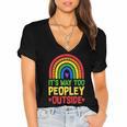 It's Way Too Peopley Outside Anti Social Introvert Women's Jersey Short Sleeve Deep V-Neck Tshirt