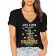 Just a Boy Who Loves Dragons And Books Reading Dragon Women's Jersey Short Sleeve Deep V-Neck Tshirt Just a Boy Who Loves Dragons And Books Reading Dragon Women's Jersey Short Sleeve Deep V-Neck Tshirt