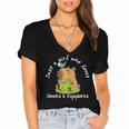 Just a Girl Who Loves Books And Capybaras Women's Jersey Short Sleeve Deep V-Neck Tshirt