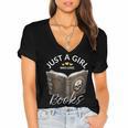 Just A Girl Who Loves Books Witchcraft Spell Book Halloween Women's Jersey Short Sleeve Deep V-Neck Tshirt Just A Girl Who Loves Books Witchcraft Spell Book Halloween Women's Jersey Short Sleeve Deep V-Neck Tshirt