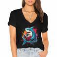 Kawaii Shark Reads Book Reading Library Book Bookworm Women's Jersey Short Sleeve Deep V-Neck Tshirt Kawaii Shark Reads Book Reading Library Book Bookworm Women's Jersey Short Sleeve Deep V-Neck Tshirt